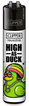 Clipper Feuerzeug Weed Slogan High As Duck